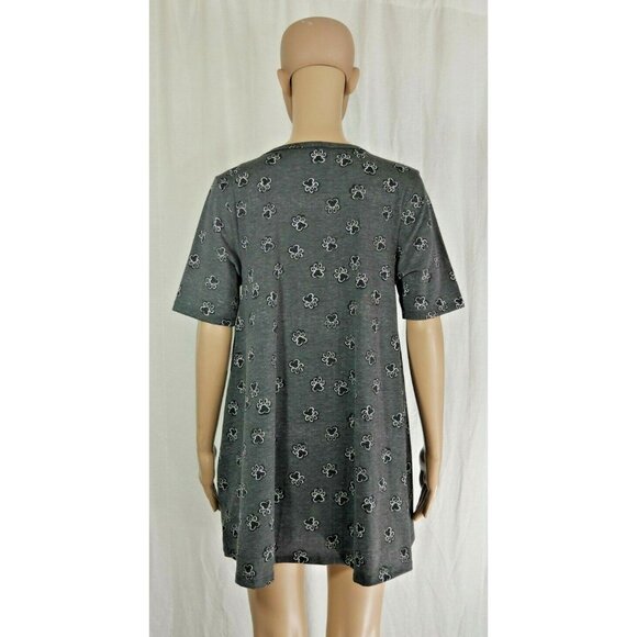 LuLaRoe Gray Puppy Paw Print Short Sleeve Perfect T Shirt Womens Small New - Picture 3 of 10